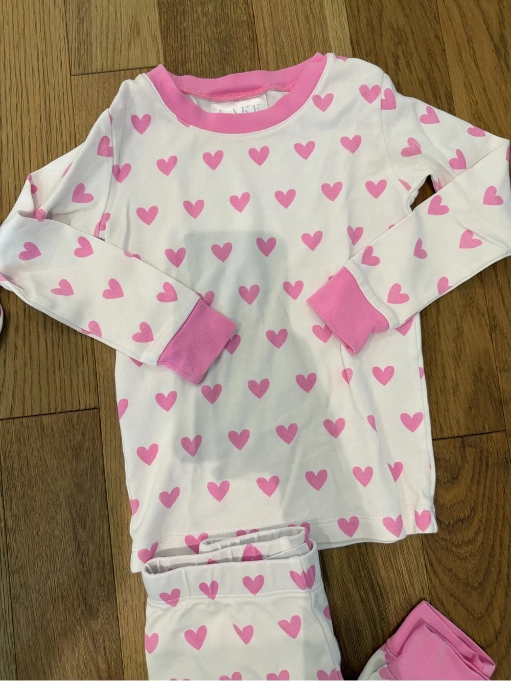 💕 Lake Girls Size 4 Pima Cotton Heart Pajama Bundle – 2 Sets 💕